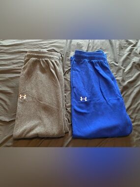 2 pairs of Under Armour Sweatpants mens XL - Gray & Royal Blue